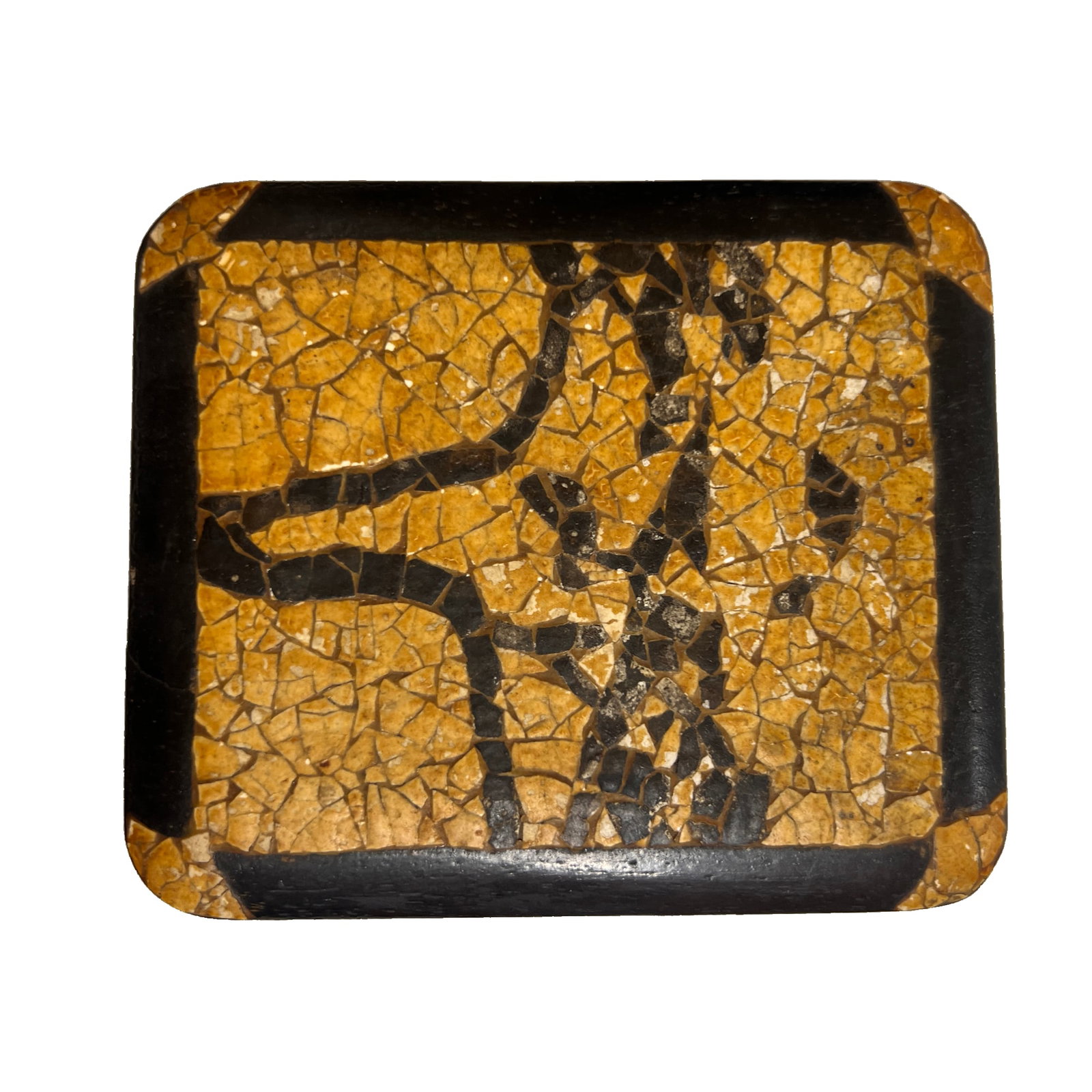 Antique Japanese Meiji-Taisho Lacquer Box with Eggshell & Gilt Inlay (1 of 9)