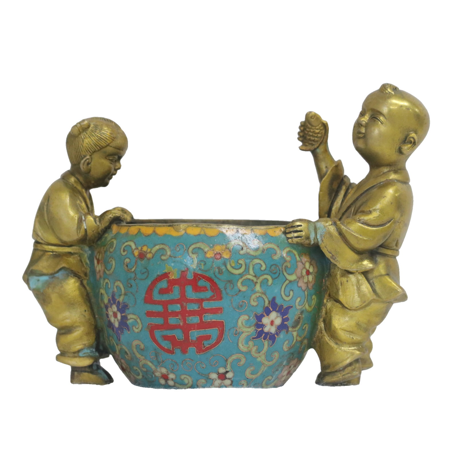 Cloisonne enamel "Child Holding a Jar - Longevity and Prosperity" Ornament (1 of 11)