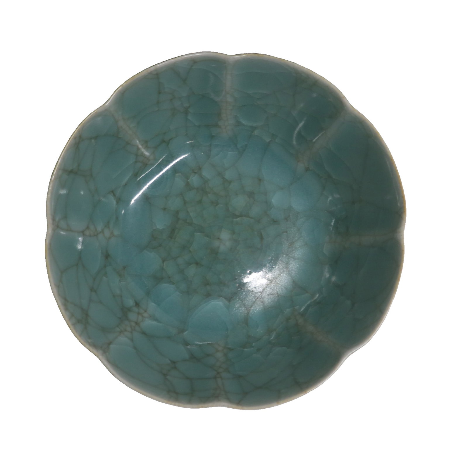 Song Dynasty Longquan Xikou Kiln Celadon Crackle-glazed Flower-shaped Washer (1 of 9)