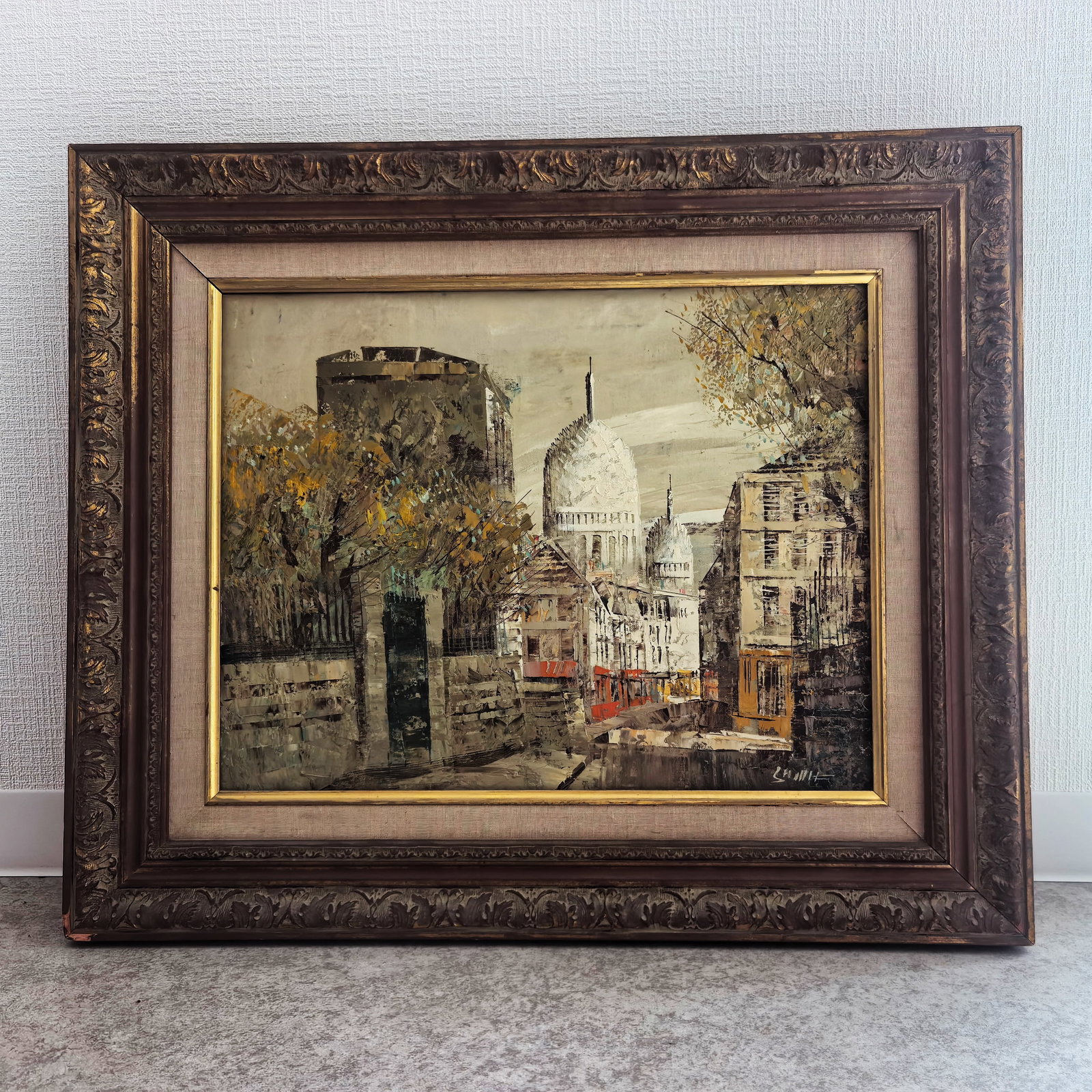 Saburo Shimada Paris Street Scene with Sacre-Caur, Oil Painting: A substantial original oil on canvas depicting the iconic Sacre-C?ur Basilica overlooking Montmartre, Paris, signed lower right ??SHIMADA?? and attributed to Saburo Shimada (Japanese, born 1943), a Ja
