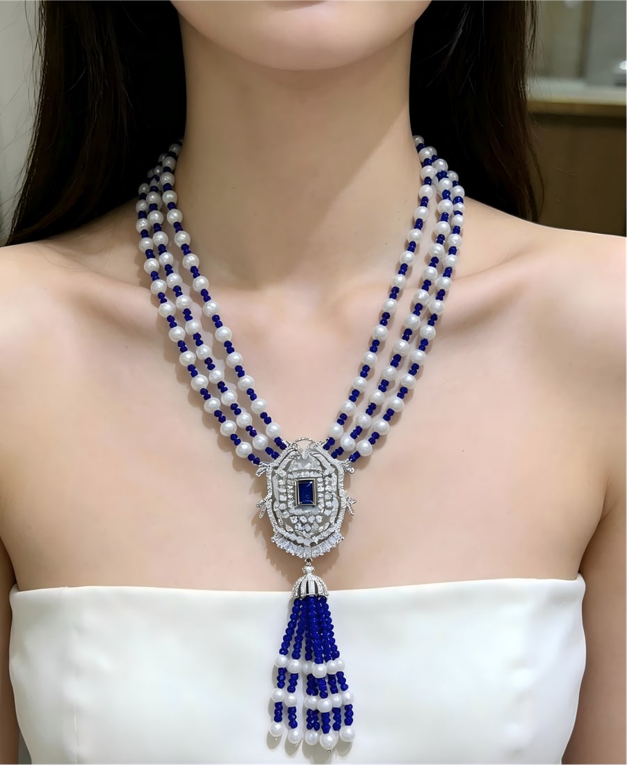 Natural White Pearl Necklace: This natural white pearl necklace exudes elegance and sophistication with its exquisite design. The natural luster of the pearls complements the vintage style, making it suitable for pairing with vari