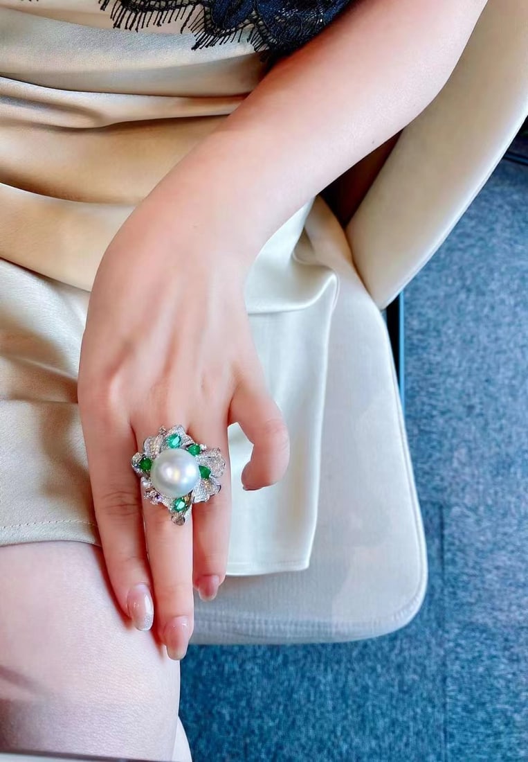 S925 Silver Pearl Ring - 7