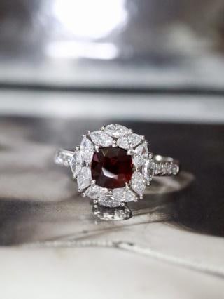 PT950 Natural Unheated Ruby Ring - 2