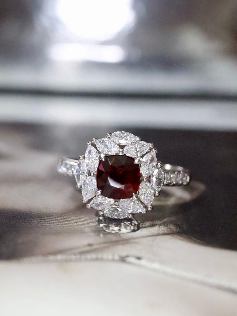 PT950 Natural Unheated Ruby Ring - 3