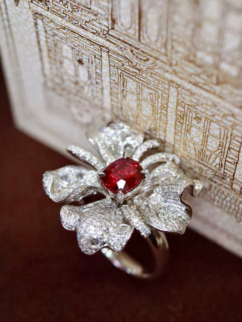 Platinum Natural Ruby Ring - 2