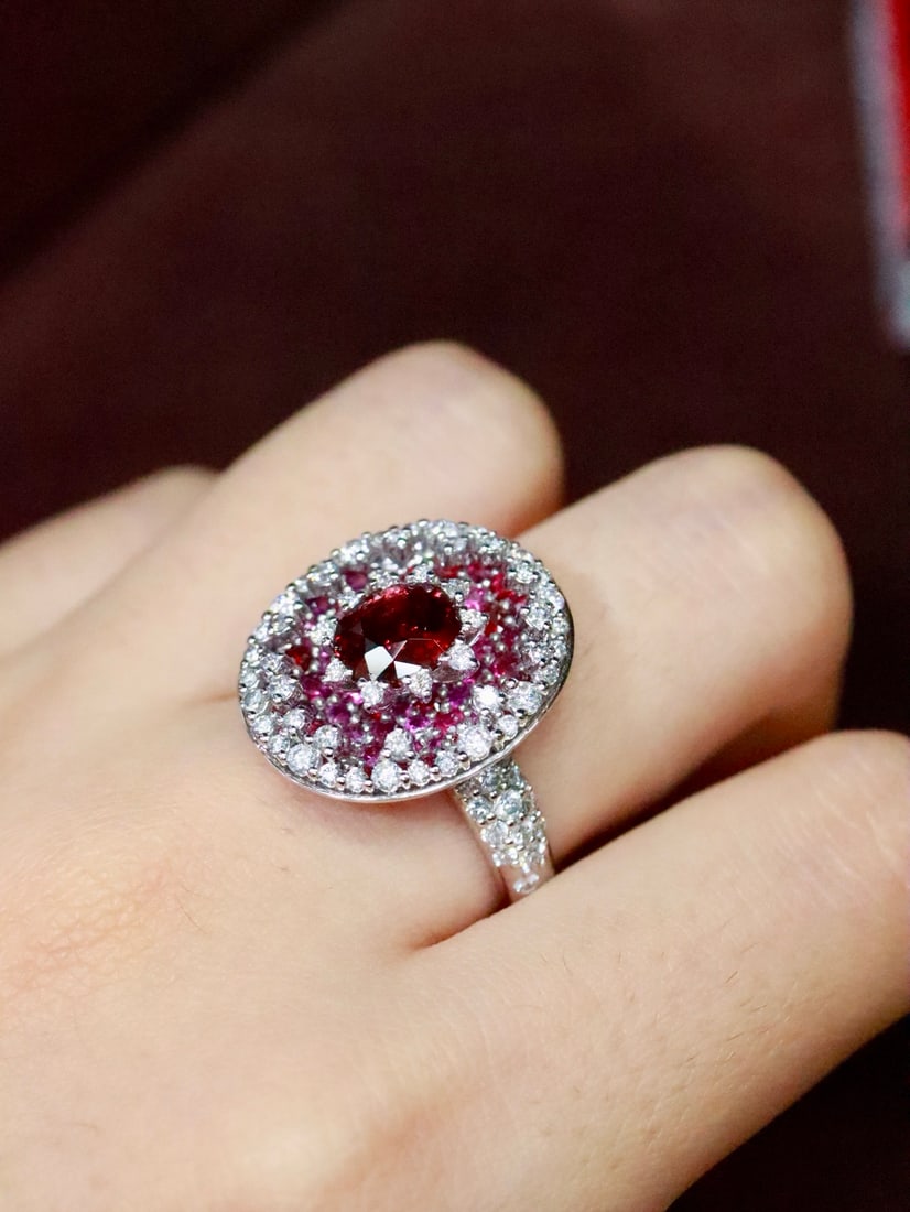 Platinum Unheated Ruby Ring - 6