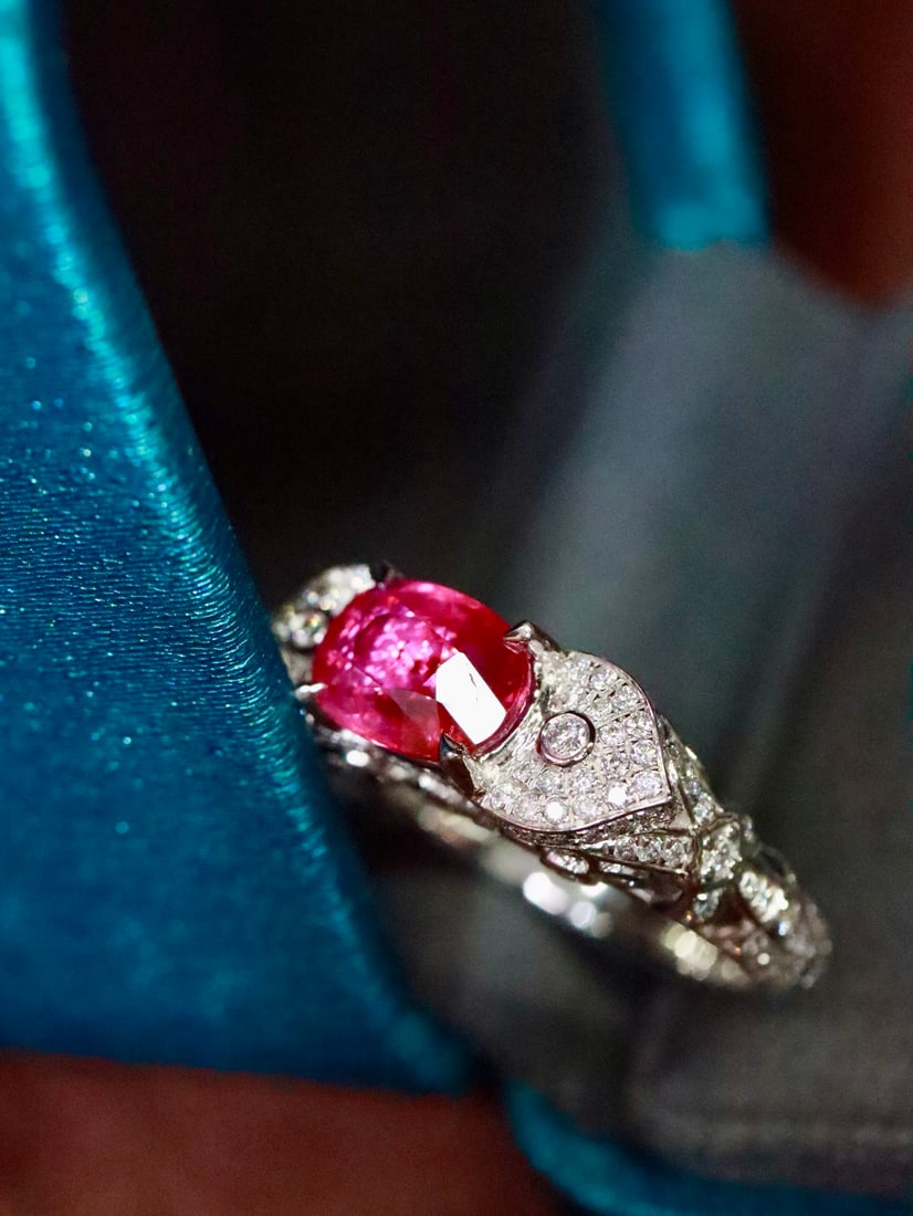 Platinum Unheated Ruby Ring - 2
