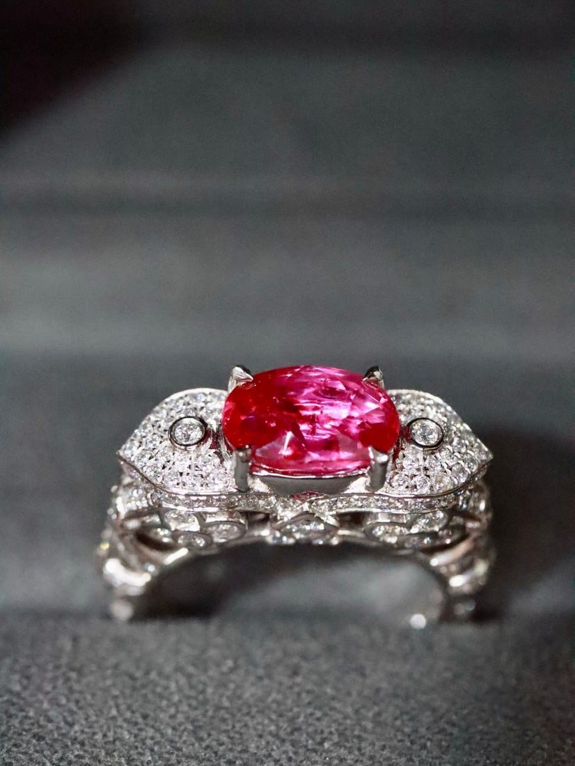 Platinum Unheated Ruby Ring - 3