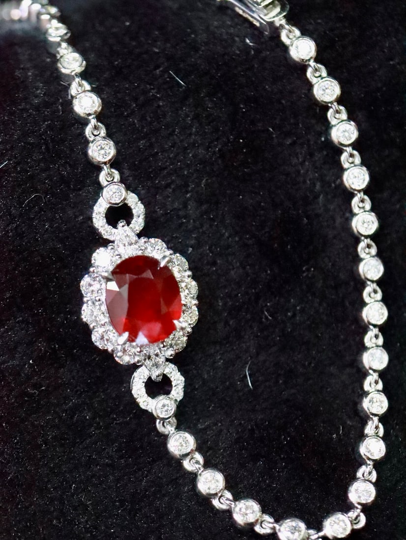 Platinum Natural Ruby Bracelet - 2