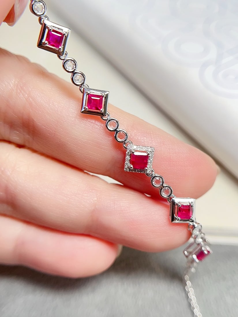 18K Gold Ruby Bracelet - 5