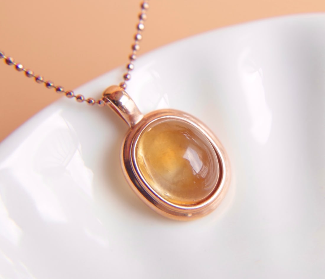 18K Gold Citrine Pendant (1 of 8)