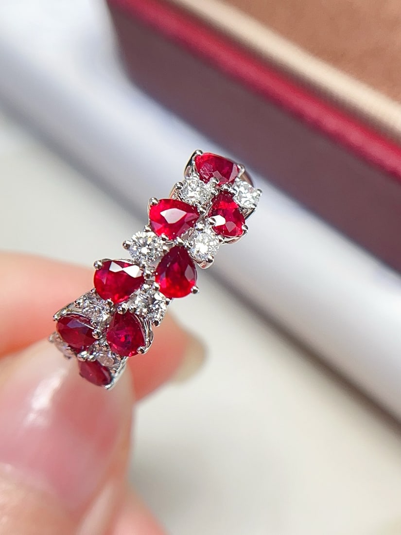 18K Gold Pigeon Blood Red Ruby Ring (1 of 5)