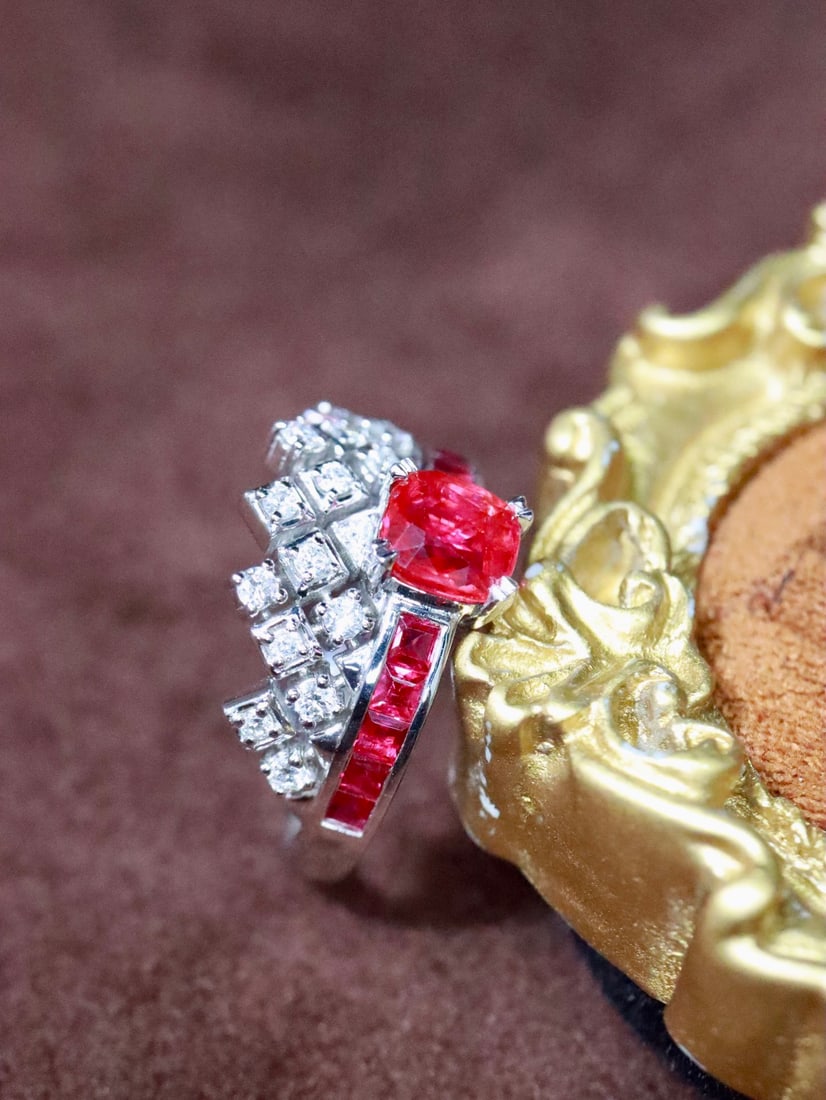 Platinum Natural Ruby Ring - 2