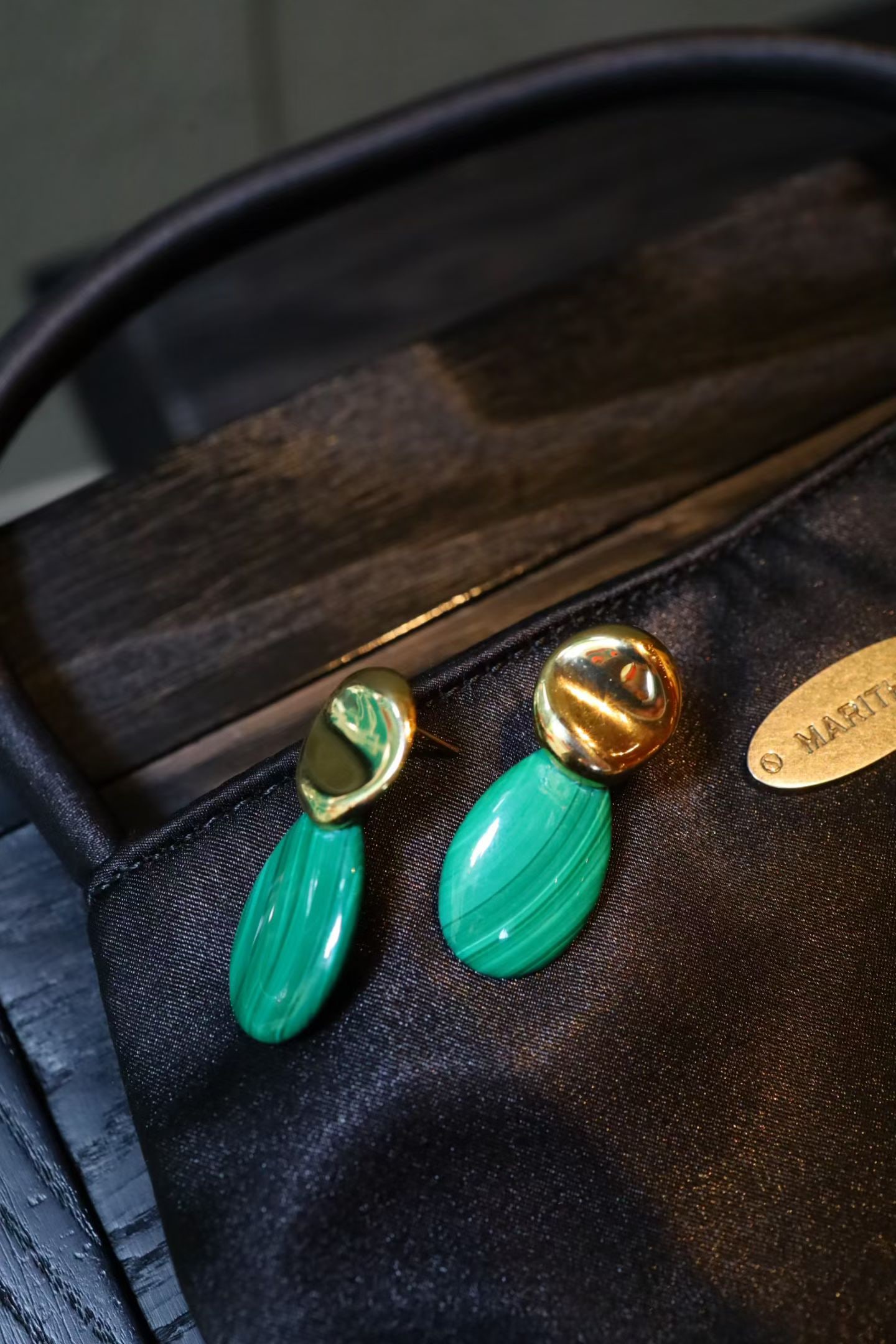 Silver Malachite Earrings - 4