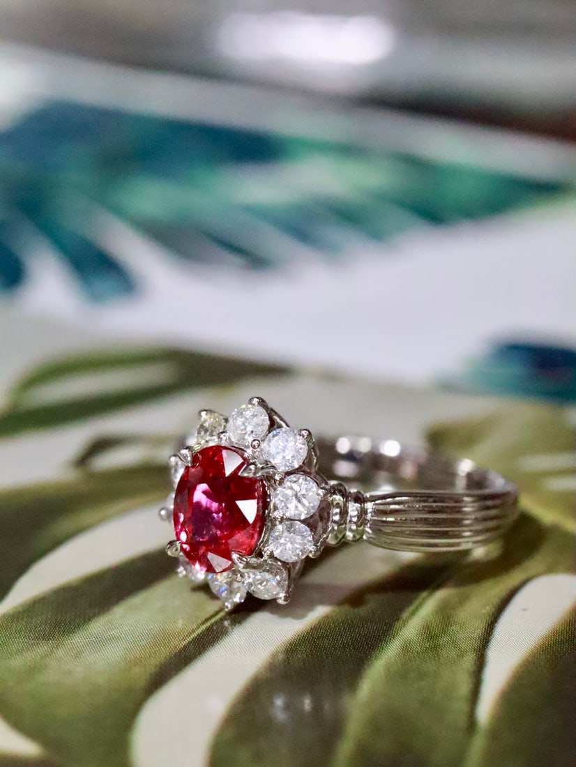 PT950 Natural Ruby Ring - 6