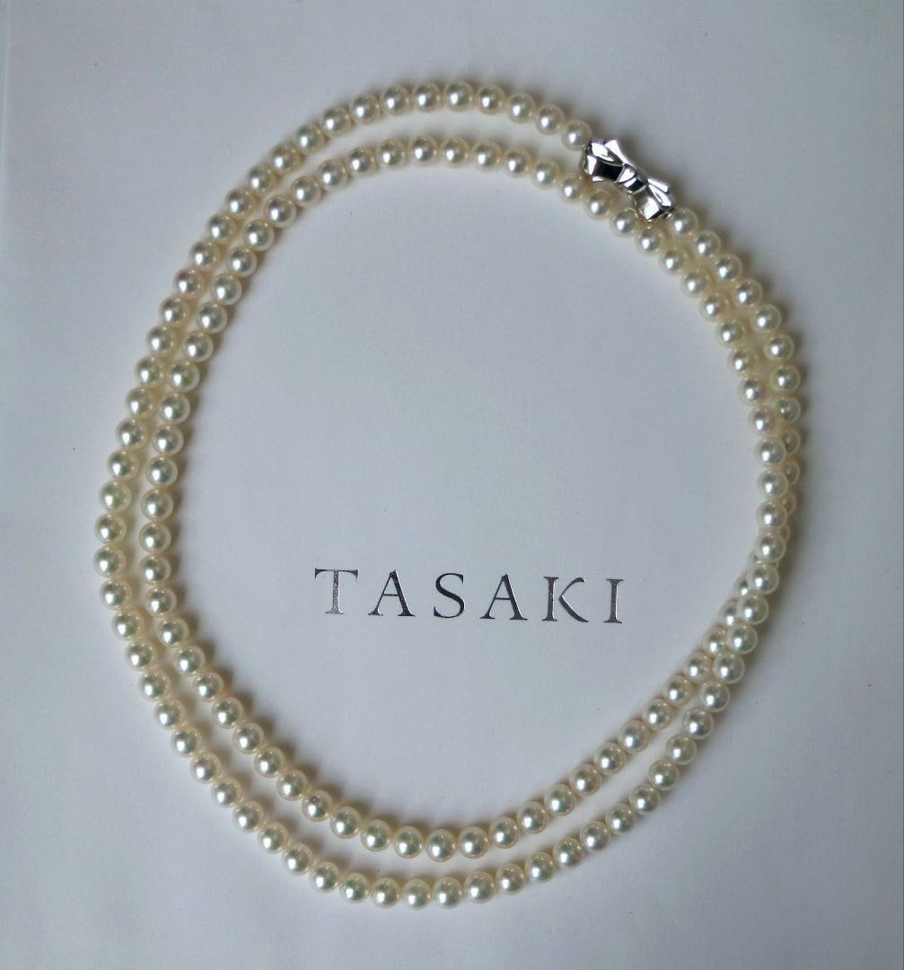 Second-hand - TASAKI long necklace 6-6.5mm Akoya pearls: ASAKI (Tasaki) Agoya Pearl Pearl Long Necklace Material: Silver Clasp Engraving: 925 TASAKI Length: Approximately 82.5 cm (including clasp) Pearl Diameter: 6-6.5 mm This is the ASAKI (Tasaki) Agoya Pe