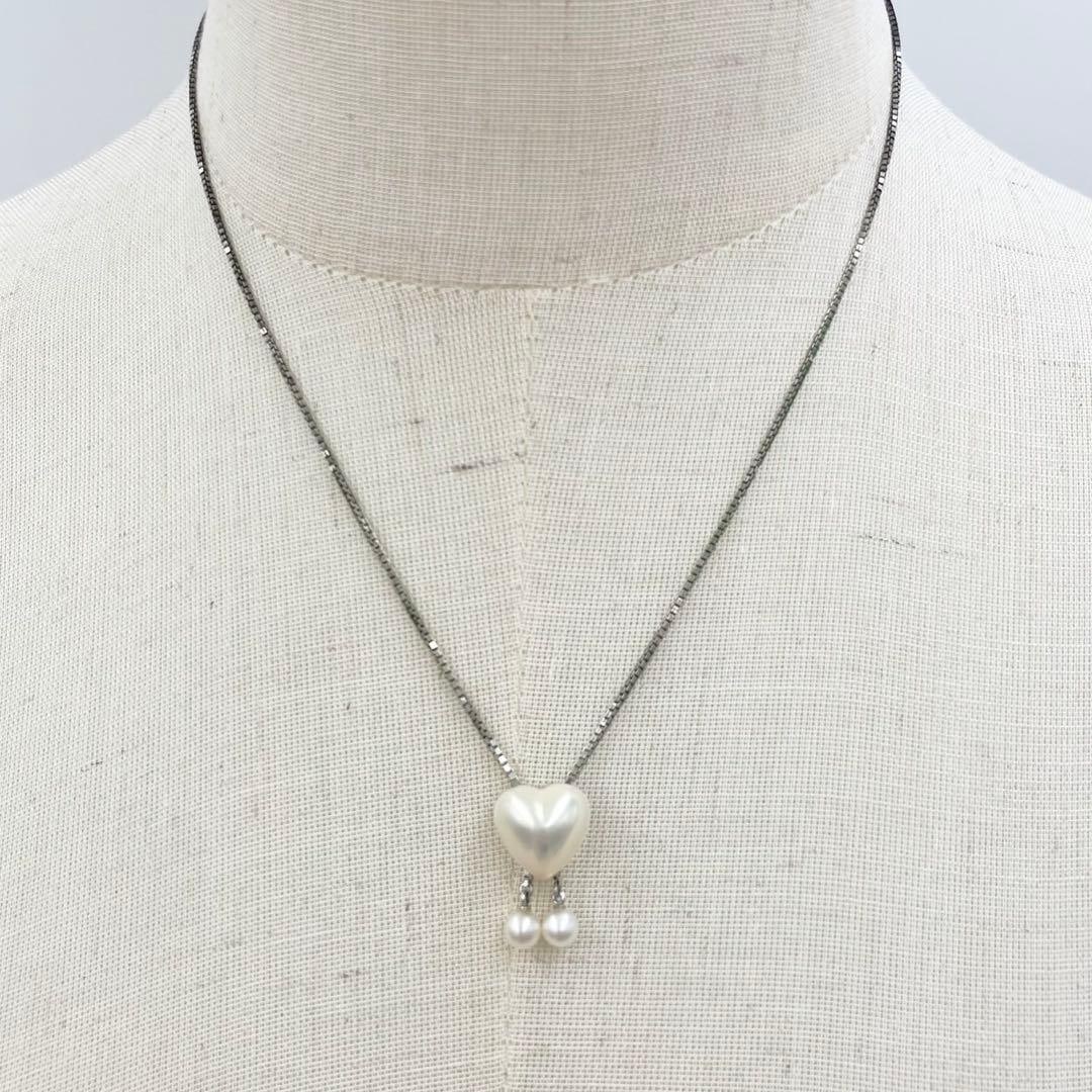 Second-hand - TASAKI Miseki Heart-shaped Mabe Pearl Large Necklace silver925: TASAKI Pearl Heart-shaped Mabe Pearl Necklace Silver925 SILVER engraving Dimensions Maximum length approximately 48 cm Length adjustable by moving the pearls Accessories No special accessories