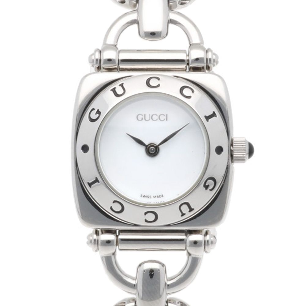 Second-hand - Gucci Horsebit Buckle Wristwatch Watch Stainless Steel Quartz Women's: Brand: Gucci Target: Women Color: Silver Series: Horsebit Season: Suitable for all seasons Weight: Approximately 41.2 grams Place of Origin: Switzerland Dimensions: Case: Approximately 21.5mm x 26.5mm
