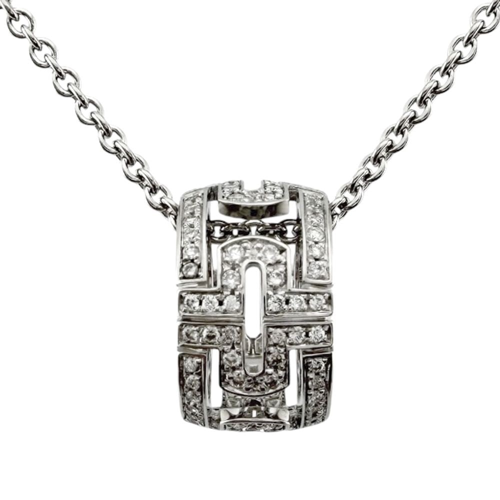 Second-hand - Bvlgari Parentesi Necklace 18K White Gold Diamond Ladies BVLGARI: Brand: Bvlgari Target Audience: Women Color: Silver Series: Parentesi Applicable Season: Suitable for all seasons Weight: Approximately 11.8 grams Place of Origin: Italy Markings: 750 mark on the clas