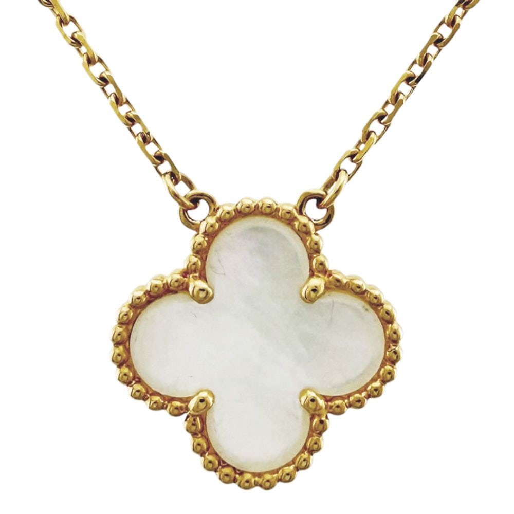 Second-hand - Van Cleef & Arpels necklace 18K yellow gold Yellow K gold Pearl mother Lady: Brand: Van Cleef & Arpels Target: Women Color: Gold/ Series: Vintage Alhambra Season: Suitable for all seasons Weight: Approximately 5.1 grams Country of Origin: France Gemstone: Mother of Pearl <