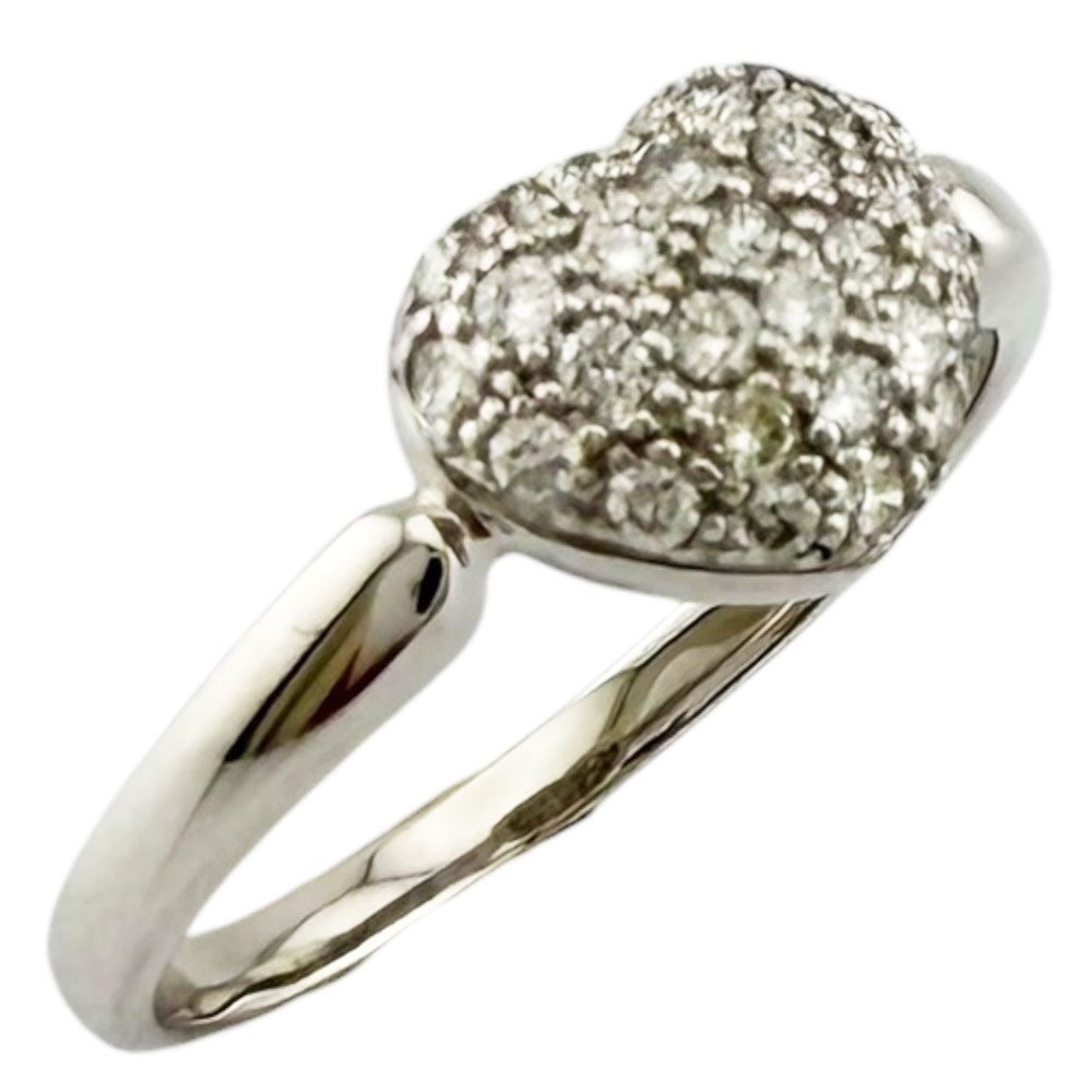 Second-hand - Ring, size 11, 18K white gold, diamond, for women.: Color: Silver Season: Suitable for all seasons Weight: Approximately 2.7 grams Origin: Japan Diamond Weight: Approximately 0.27 carats Size: Size 11/Adjustable size (±2 sizes) Ring Width: Approximate