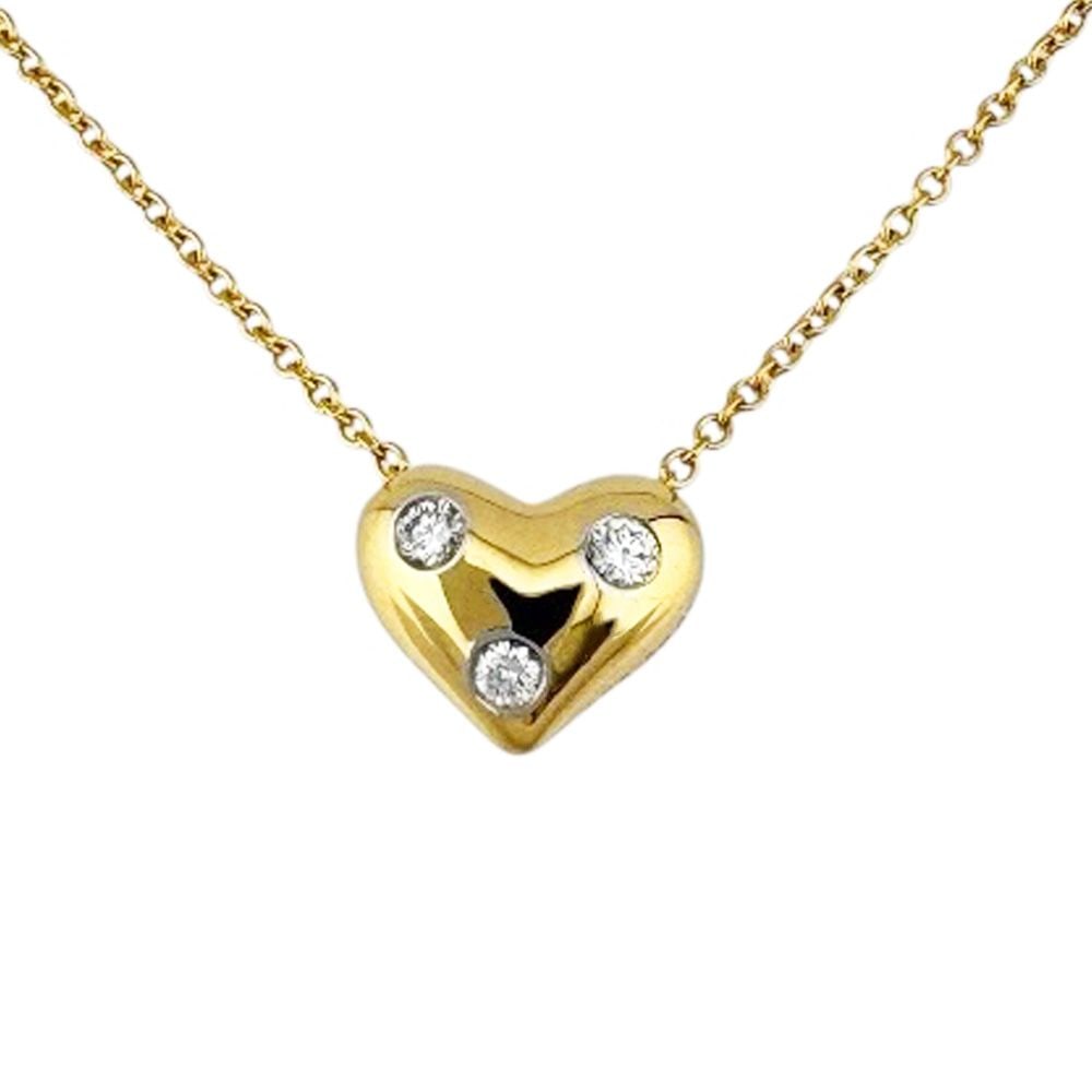 Second-hand - Tiffany Dots Pinched Heart Necklace 18K Yellow Gold Diamond Women's TIFFANY&Co.: Brand: Tiffany & Co. Target Audience: Women Color: Gold Series: Round Heart Pendant Season: Suitable for all seasons Weight: Approximately 3.6 grams Engraving: Engraved with "750" on the clasp Gemston