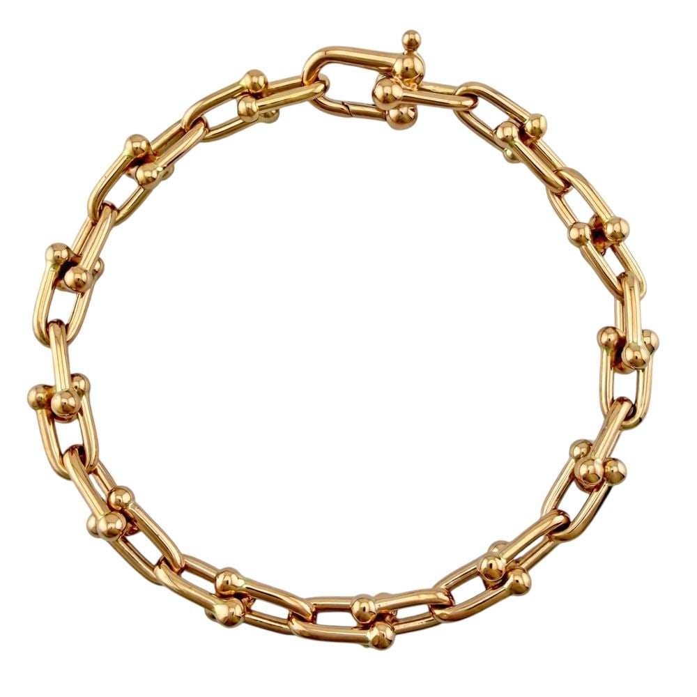 Second-hand - Tiffany Hardware Collection small link bracelet 18K rose gold women's TIFFANY&Co.: Brand: Tiffany & Co. Target: Women Color: Rose Gold Collection: Hardware Style: Small Chain Ring Season: Suitable for all seasons Weight: Approximately 16.5 grams Place of Origin: Italy Size: Total Le