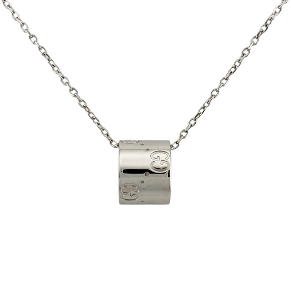 Second-hand - GUCCI Icon necklace 18K white gold for women: Brand: GUCCI Target: Women Color: Silver Series: Icon Season: All seasons Weight: Approximately 7.8 grams Country of Origin: Italy Adjuster Type: Adjuster ring for length adjustment Dimensions: Total 
