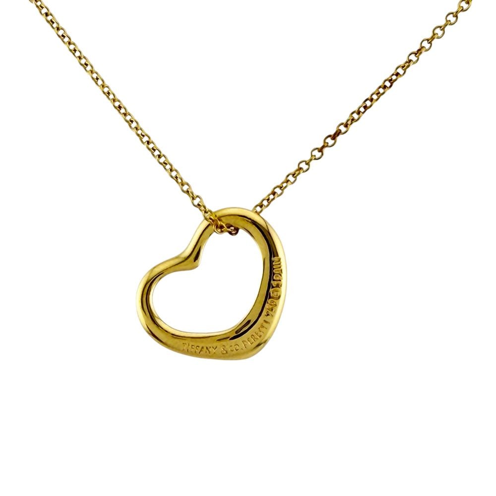 Second-hand - Tiffany Open Heart Necklace 18K Yellow Gold Women's TIFFANY&Co.: Brand: Tiffany & Co. Target: Women Color: Gold Series: Open Heart Season: Suitable for all seasons Weight: Approximately 3.3 grams Place of origin: Spain Engraving: 750 at the clasp Size: <