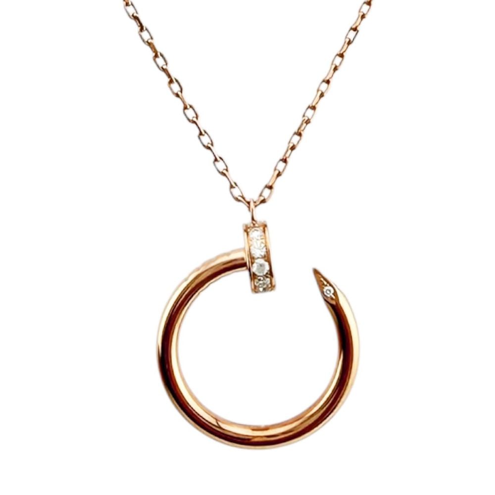 Second-hand - Cartier Juste un Clou necklace 18K pink gold diamond women's CARTIER: Brand: Cartier Target: Women Color: Pink Gold Series: Juste un Clou Season: Suitable for all seasons Weight: Approximately 5.6 grams Country of Origin: France Gemstone: Diamond Adjuster Type: Adjustab