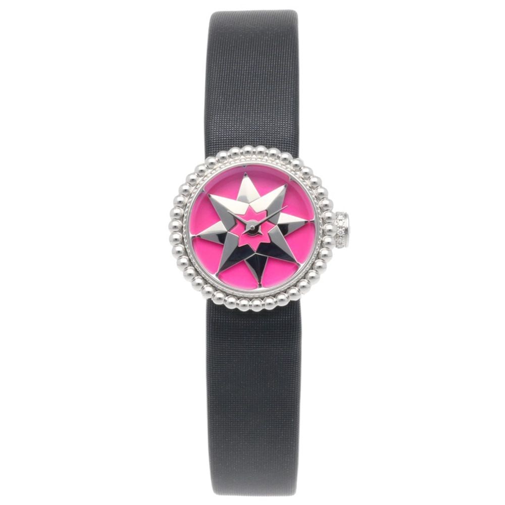 Second-hand - Dior La Mini D de Dior women's watch Stainless steel CD040112 Quartz movement: Brand: Dior Model: CD040112 Target: Women Color: Silver/Pink/Black Series: La Mini D de Dior Season: Suitable for all seasons Weight: Approximately 15.7 grams Place of Origin: Switzerland Dimensions: 