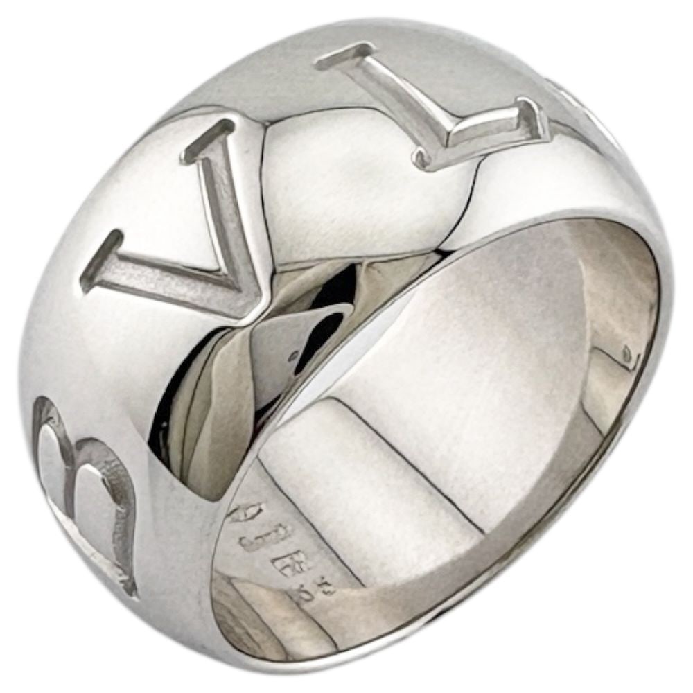 Second-hand - Bvlgari Monologo Ring Size 14 18K White Gold Women's BVLGARI: Brand: BVLGARI Target: Women Color: Silver Series: Monologo Season: Suitable for all seasons Weight: Approximately 12.7 grams Origin: Italy Size: 14 Ring width: Approximately 9.5 millimeters Material: