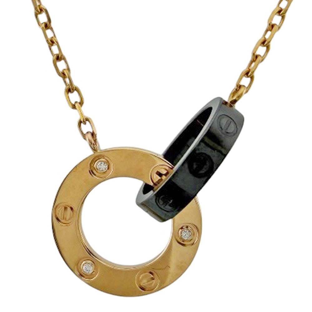 Second-hand - Cartier Love Heart Circle Necklace 18K Gold K18 Pink Gold Diamond Women's: Brand: Cartier Target: Women Color: Pink Gold Collection: Love Heart Circle Season: Suitable for all seasons Weight: Approximately 5.0 grams Country of Origin: France Gemstone: Diamond Adjuster Type: 