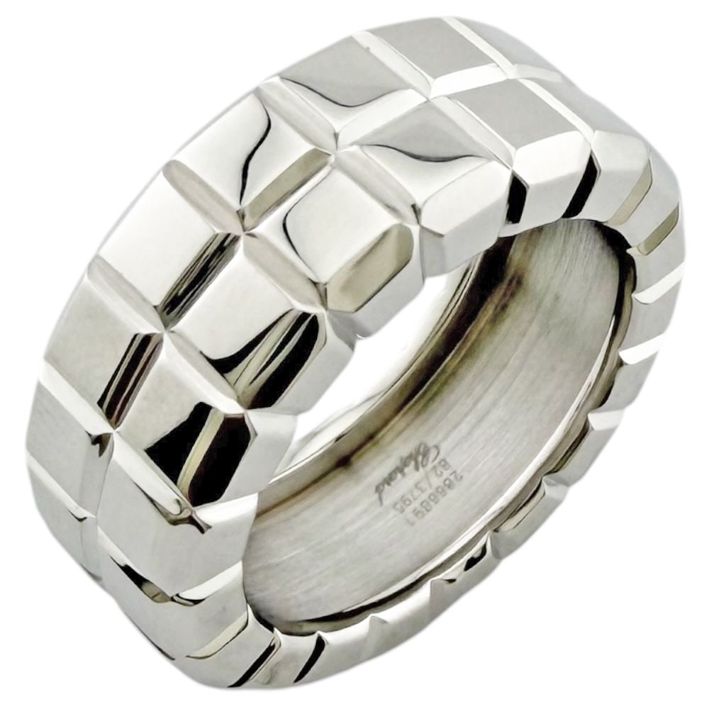 Second-hand - Chopard Ice Cube Ring Size 8.5 18K White Gold Women's: Brand: Chopard Target: Women Color: Silver Series: Ice Cube Season: Suitable for all seasons Weight: Approximately 11.1 grams Country of origin: Switzerland Size: 8.5 Ring width: Approximately 7.5 mil