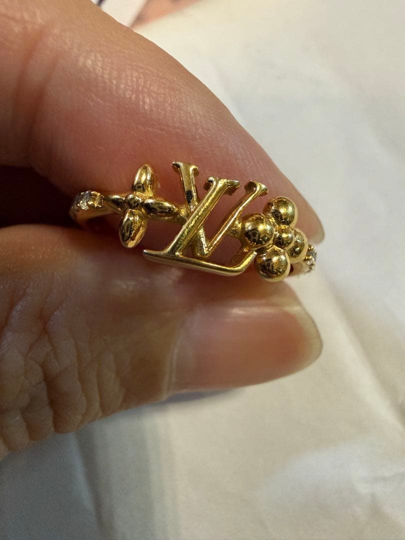 Second hand - Louis Vuitton Ring LV ICONIC M1461L Women's Gold: Louis Vuitton Ring LV ICONIC M1461L Women's Gold TE1294 Japanese Size 16