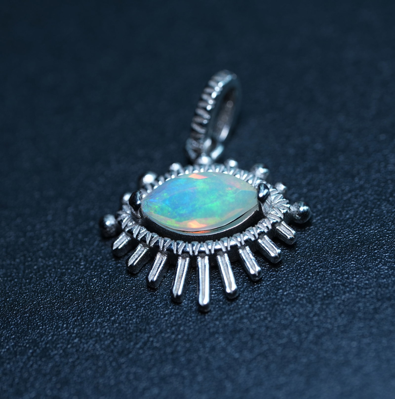 925 Sterling Silver Natural Opal Pendant (1 of 3)