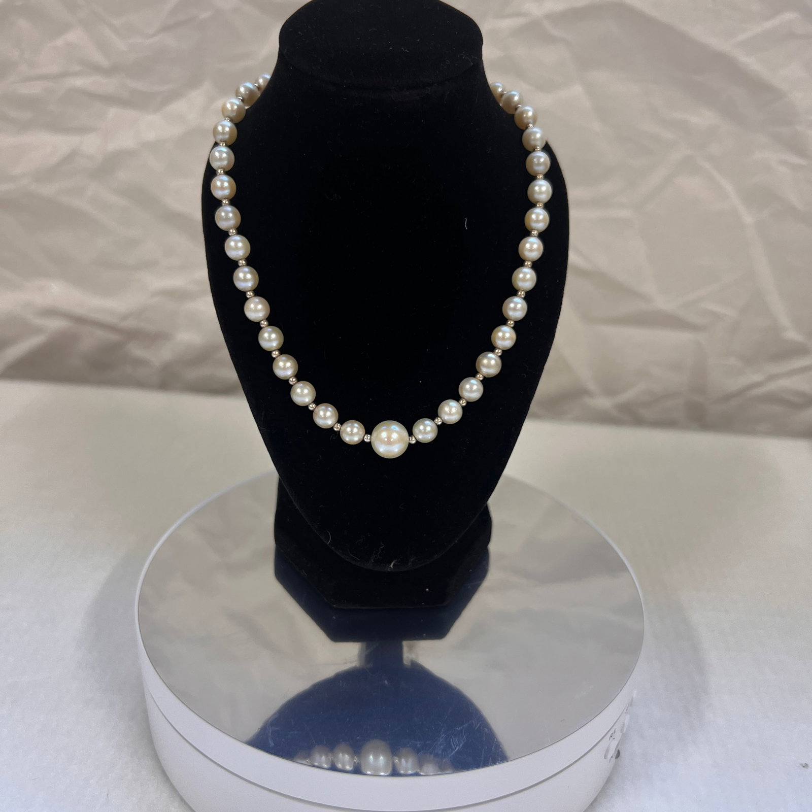 Natural Seawater Pearl Convertible Necklace Bracelet, Silver Fittings, Approx. 10-11mm & 6-7mm (1 of 8)