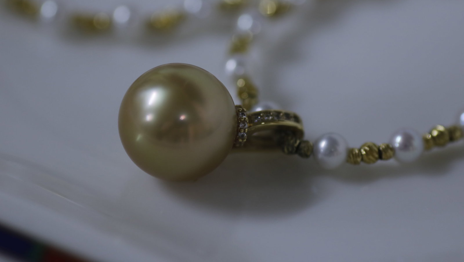 Natural Golden Seawater Pearl & Akoya Pearl Long Necklace with Pearl Pendant, Certificate Included - 5