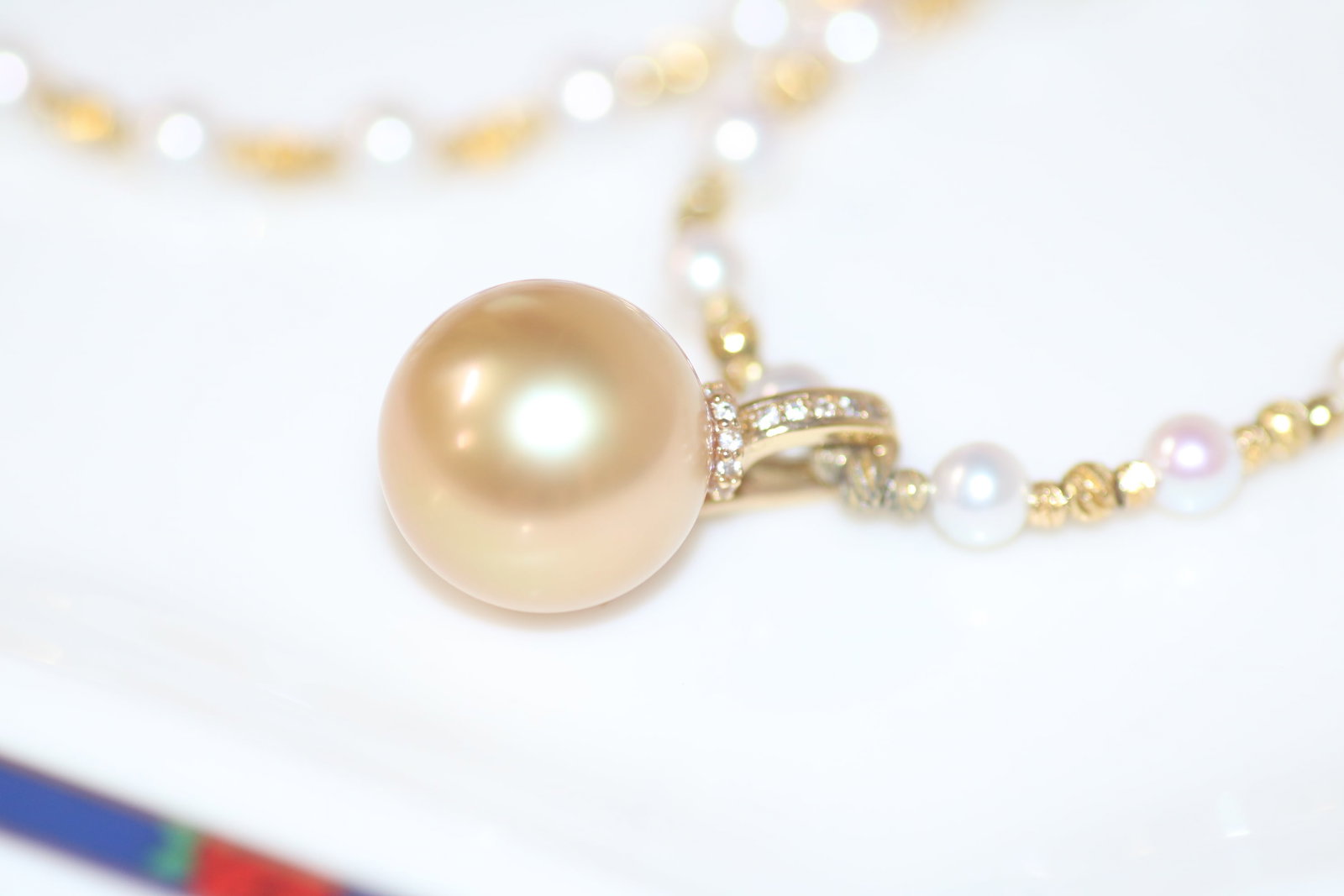 Natural Golden Seawater Pearl & Akoya Pearl Long Necklace with Pearl Pendant, Certificate Included - 6