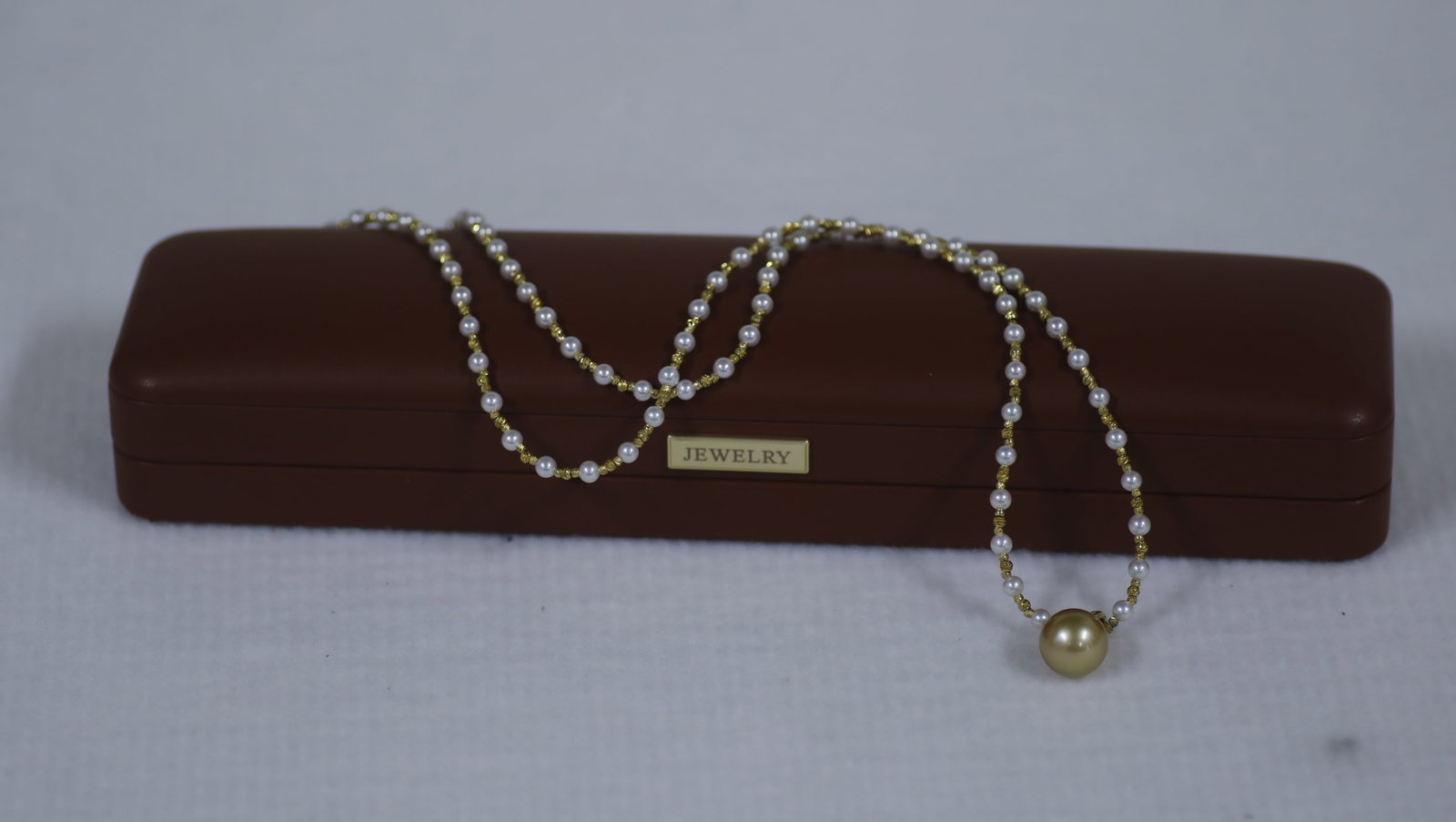 Natural Golden Seawater Pearl & Akoya Pearl Long Necklace with Pearl Pendant, Certificate Included - 9
