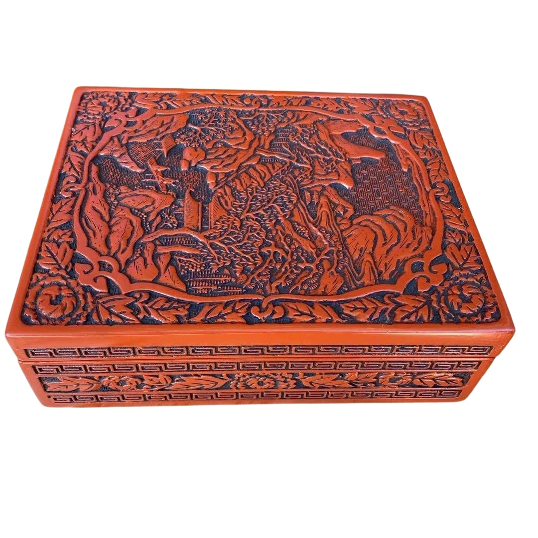 Showa Period, lacquer inkstone box, calligraphy work, document box. (1 of 14)