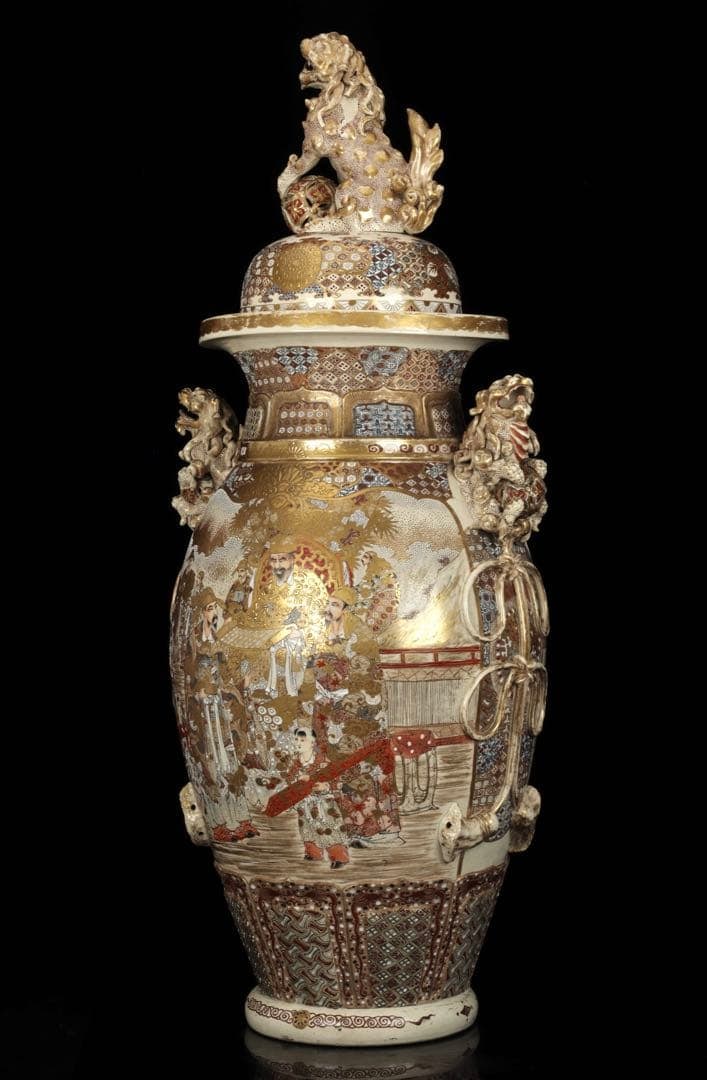 Extra-Large Satsuma Ware Vase - 11