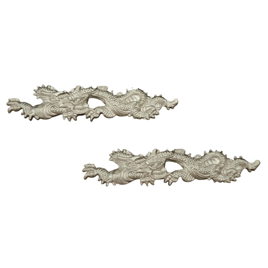 Dragon-shaped sword fitting (Menuki), white, alloy material. (1 of 7)
