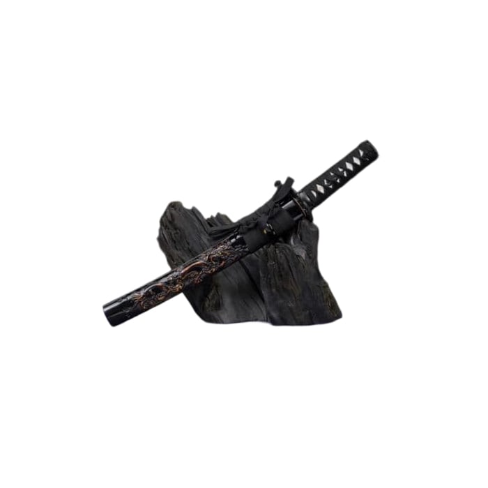 Ink Dragon Sword, short blade, cormorant neck style, replica sword, dagger, weapon, sword fittings.: Replica sword, not sharpened. The blade is made of a special alloy and will not cut, but please handle with care. Overall length: 55 cm Blade length: 33 cm Handle length: 17 cm Blade width: 3.2 cm Wei