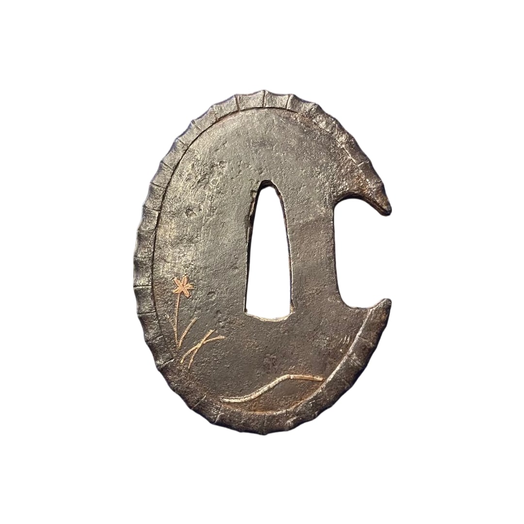 Tsuba Tanto Tsuba Iron Copper Inlay (1 of 10)