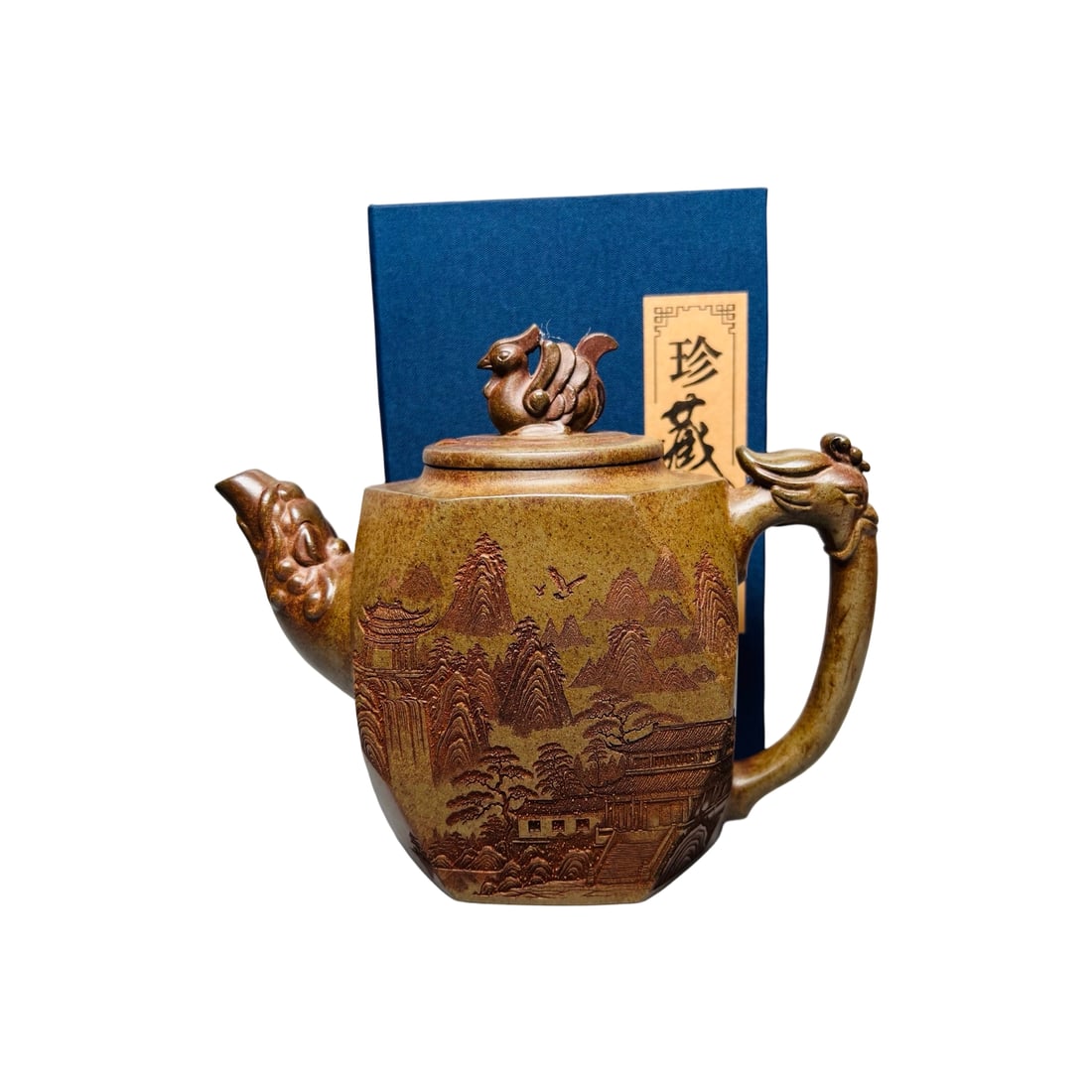 Yixing Zisha Original Ore Reduction Fired Duan Clay Teapot 400cc: This teapot, created by Manxi Pottery Gu Jingzhou, is made from Yixing Zisha original ore Duan clay and fired using reduction techniques, showcasing a unique texture and color. The teapot's design is