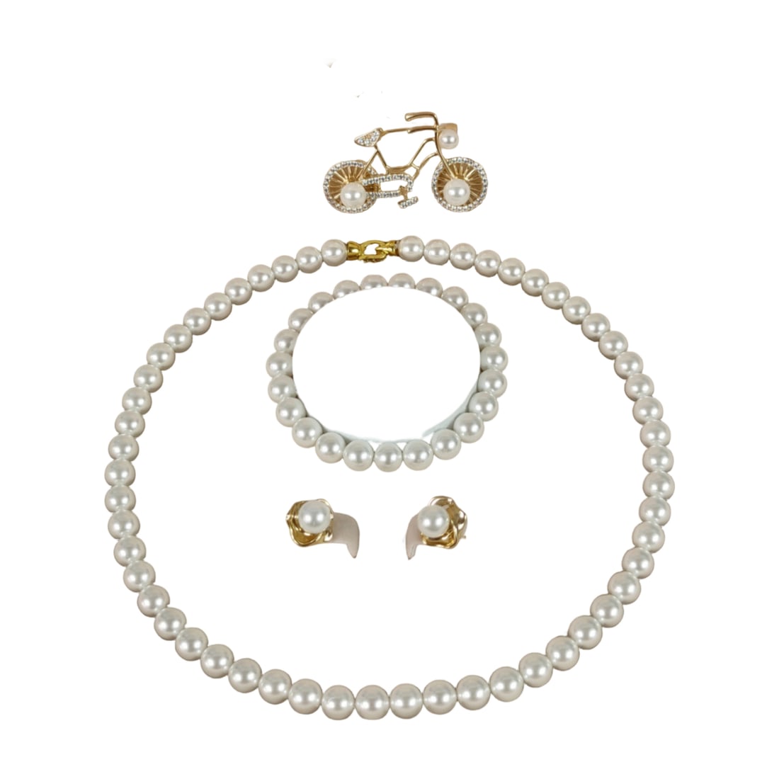 Silver Gilt Pearl Jewelry Set of Four (1 of 10)