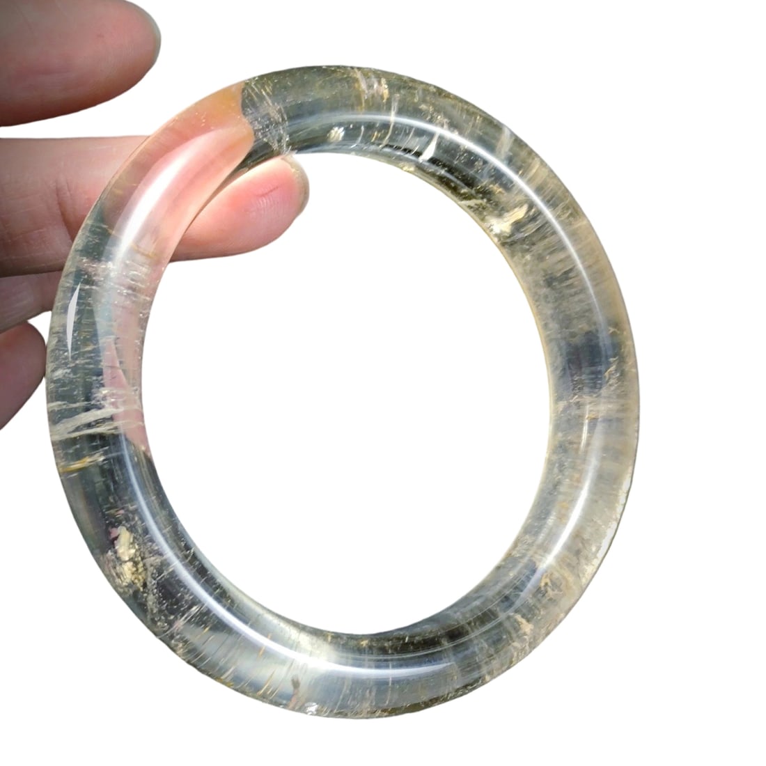 Qing Dynasty Crystal Bracelet: This Qing Dynasty crystal bracelet is crystal clear and pure in texture, showcasing the exquisite craftsmanship of the Qing era. The bracelet is intact without cracks, well-preserved, and holds high