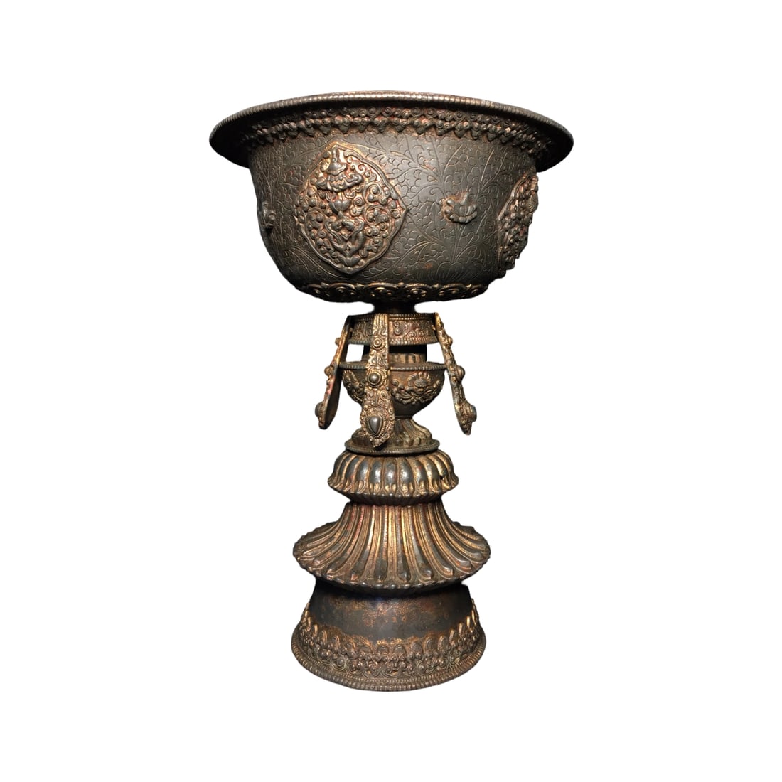Exquisitely Crafted Pure Copper Oil Lamp Offering Bowl (1 of 10)