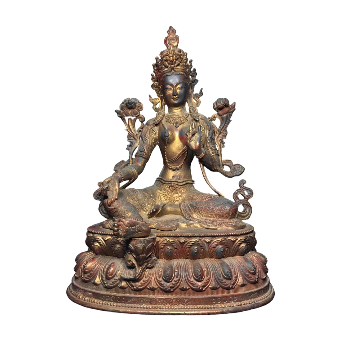 Exquisite Copper Green Tara Buddha Statue (1 of 10)